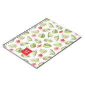 Carnet Monogramme moderne Feuilles de palmier vert (Côté gauche)