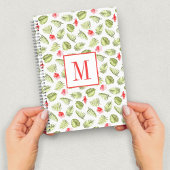 Carnet Monogramme Moderne Feuilles de Palmier Vertes