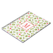 Carnet Monogramme Moderne Feuilles de Palmier Vertes (Côté gauche)