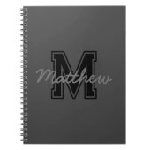 Carnet Monogramme Moderne Garçon Préppy Retour À L'École (Devant)