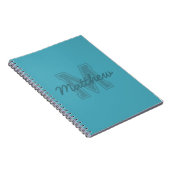 Carnet Monogramme Moderne Garçon Préppy Retour À L'École (Côté Droit)