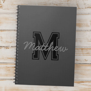 Carnet Monogramme Moderne Garçon Préppy Retour À L'École