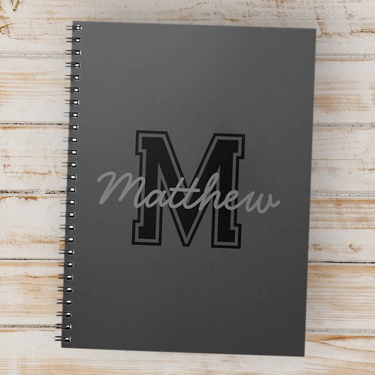 Carnet Monogramme Moderne Garçon Préppy Retour À L'École