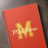 Carnet Monogramme Moderne Garçon Preppy Retour à l'école