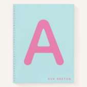 Carnet Monogramme moderne Gras initial rose rose (Devant)