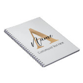Carnet Monogramme moderne Initiale A & Nom Personnalisé (Côté Droit)