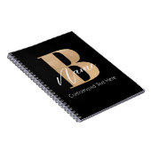 Carnet Monogramme moderne Initiale B & Nom Personnalisé (Côté Droit)