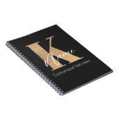 Carnet Monogramme moderne Initiale K & Nom Personnalisé (Côté Droit)