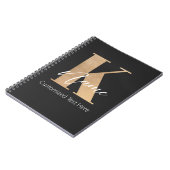 Carnet Monogramme moderne Initiale K & Nom Personnalisé (Côté gauche)