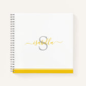 Carnet Monogramme moderne Jaune (Devant)