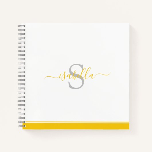 Carnet Monogramme moderne Jaune (Devant)