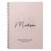 Carnet Monogramme moderne Logo Blush Pink Consultant (Devant)