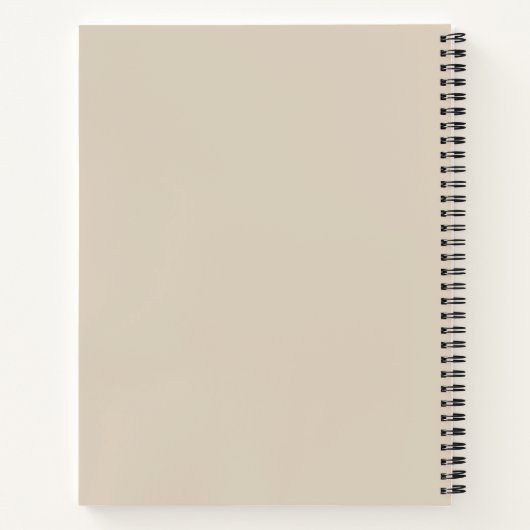 Carnet Monogramme Moderne Marron Blanc Script (Dos)