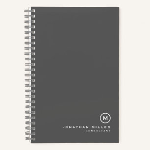 Carnet Monogramme moderne minimaliste 5,5 po x 8,5 po