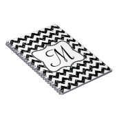 Carnet Monogramme moderne noir Chevron Monogramme Note in (Côté Droit)