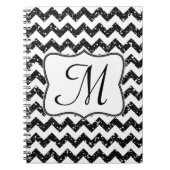 Carnet Monogramme moderne noir Chevron Monogramme Note in (Devant)