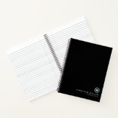 Carnet Monogramme moderne noir classique vert foncé (Intérieur)