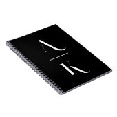 Carnet monogramme moderne noir et blanc (Côté Droit)