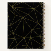 Carnet Monogramme moderne noir & or élégant (Dos)