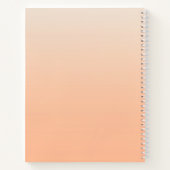 Carnet Monogramme moderne Nom initial Peach Gradient (Dos)