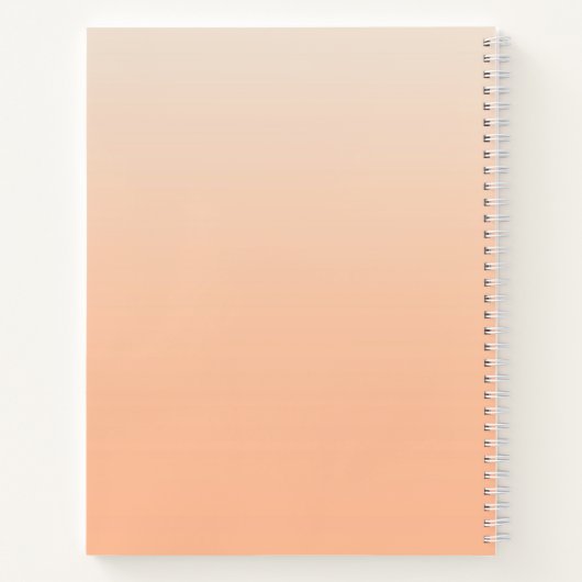 Carnet Monogramme moderne Nom initial Peach Gradient (Dos)