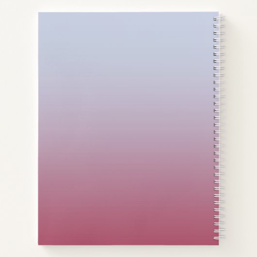 Carnet Monogramme moderne Nom initial Pink Blue Gradient (Dos)