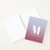 Carnet Monogramme moderne Nom initial Pink Blue Gradient (Intérieur)