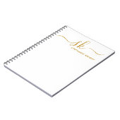 Carnet Monogramme Moderne Or Calligraphie Personnalisé (Côté gauche)