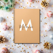 Carnet monogramme moderne orange neutre