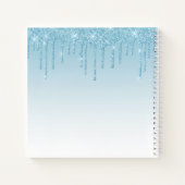 Carnet Monogramme moderne Parties scintillant bleue moder (Dos)