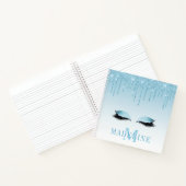 Carnet Monogramme moderne Parties scintillant bleue moder (Intérieur)