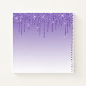 Carnet Monogramme moderne Parties scintillant violet mode (Dos)