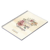 Carnet Monogramme Moderne pastel papier d'aquarelle (Côté gauche)