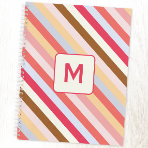 Carnet Monogramme moderne première diagonale bonbons band