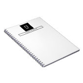 Carnet Monogramme moderne Professional Plain Nom simple (Côté Droit)
