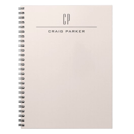 Carnet Monogramme Moderne Professionnel Couleur Pastel Si (Devant)