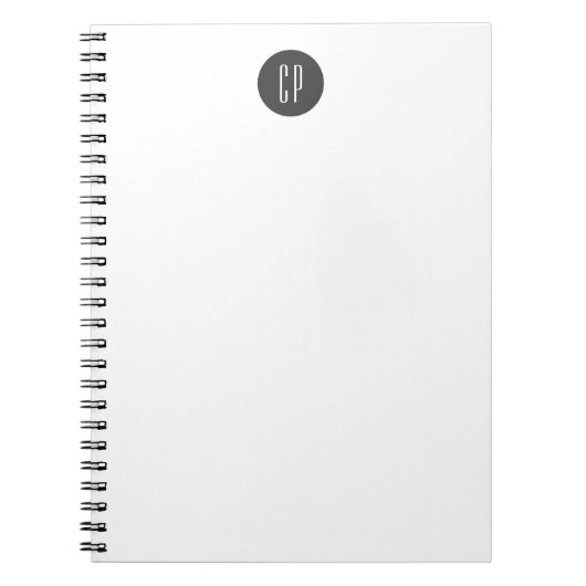 Carnet Monogramme Moderne Professionnel Simple Initiales (Devant)