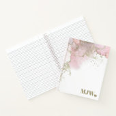 Carnet Monogramme moderne rose et or Abstrait (Intérieur)