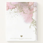 Carnet Monogramme moderne rose et or Abstrait (Dos)