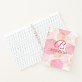Carnet Monogramme moderne rose Parties scintillant fille  (Intérieur)