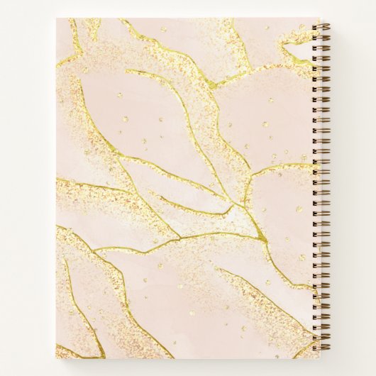 Carnet Monogramme moderne Script Blush Pink Gold Foil (Dos)