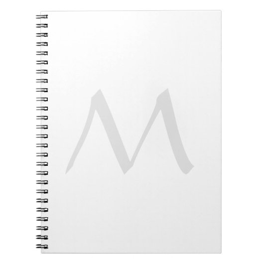Carnet Monogramme Moderne Simple Minimaliste Uni (Devant)