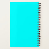 Carnet Monogramme Moderne Tendance Bleu Cyan Néon (Verso)