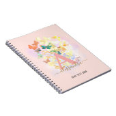 Carnet monogramme monogramme de papillon moderne élégant  (Côté Droit)