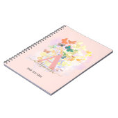 Carnet monogramme monogramme de papillon moderne élégant  (Côté gauche)