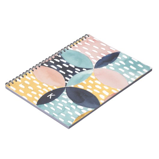 Carnet Monogramme | Motif circulaire Abstrait (Côté gauche)