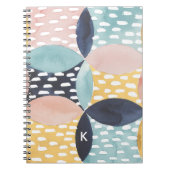 Carnet Monogramme | Motif circulaire Abstrait (Devant)
