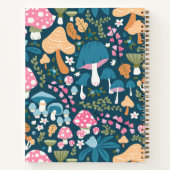 Carnet Monogramme Motif de champignon bleu rose (Dos)