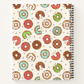 Carnet Monogramme Motif de Donut coloré de style rétro (Dos)