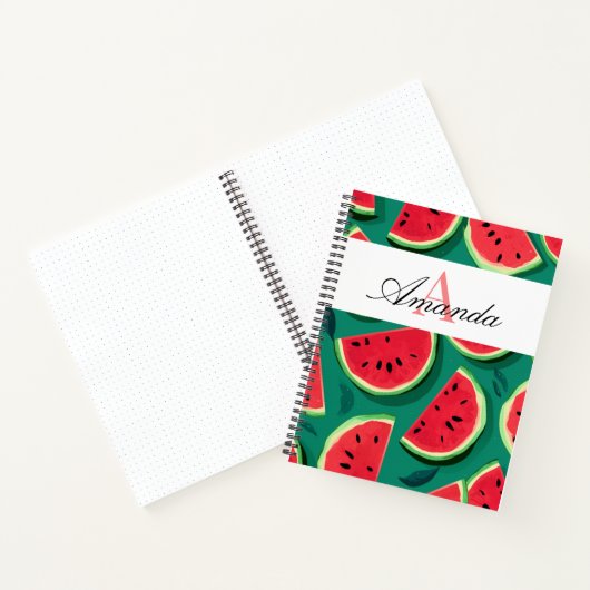 Carnet Monogramme Motif de pastèque Vector Green Superbe (Intérieur)